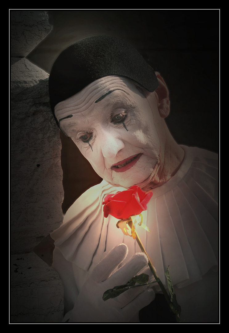 Der Clown mit der Rose