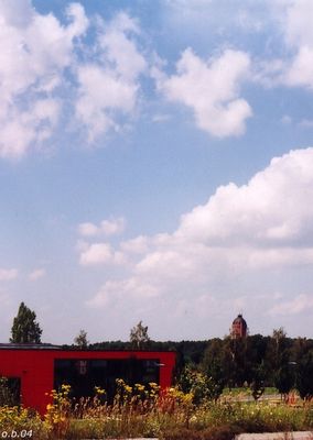 der Cottbuser Wasserturm im Süden der Stadt ...