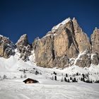 der Dolomit von Sellajoch aus gesehen.