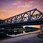 Der Dortmunder Ems Kanal im Sonnenuntergang 