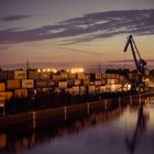 Der Dortmunder Kanalhafen bei Nacht