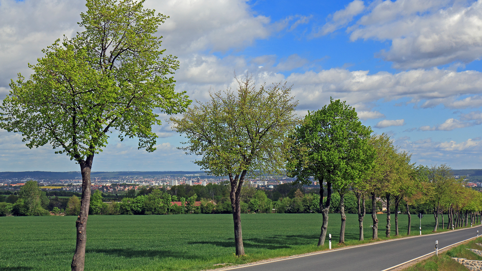 Der Durchblick ins Dresdner Zentrum mit dem Rathausturm