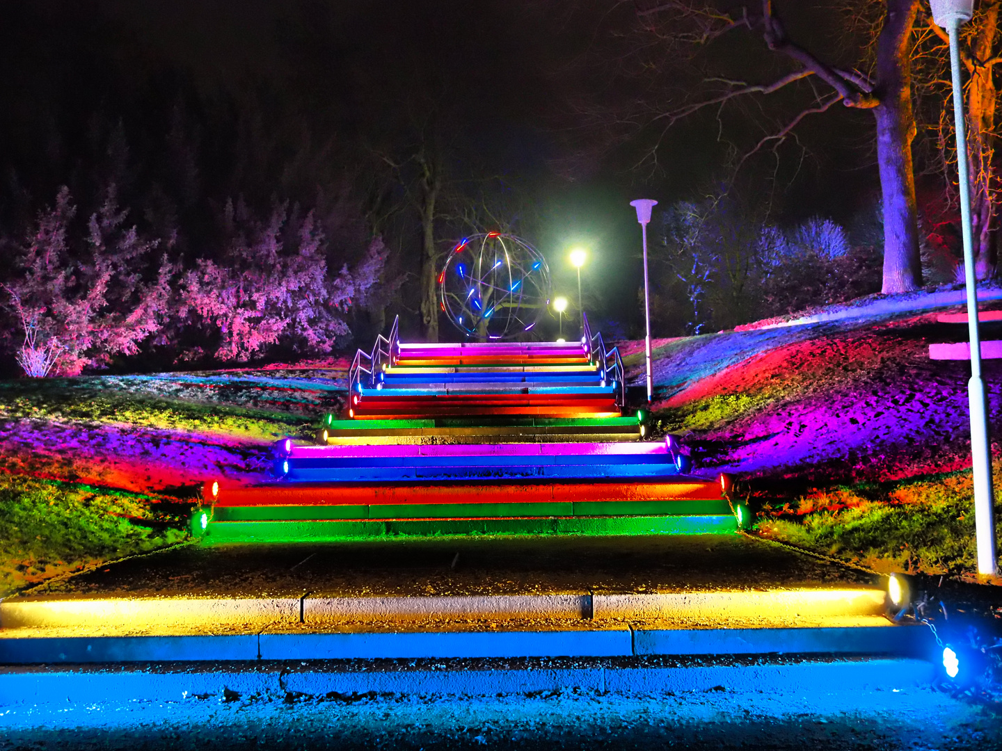 Der EGA Park Erfurt bei Nacht