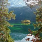 Der Eibsee spiegelt