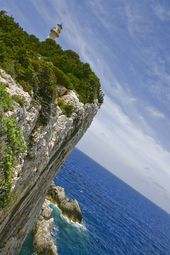 Der einsahme Leuchturm am Ende der Insel Lefkada