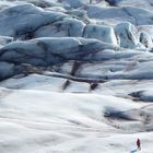 Der einsame Wanderer auf dem Vulkangletscher