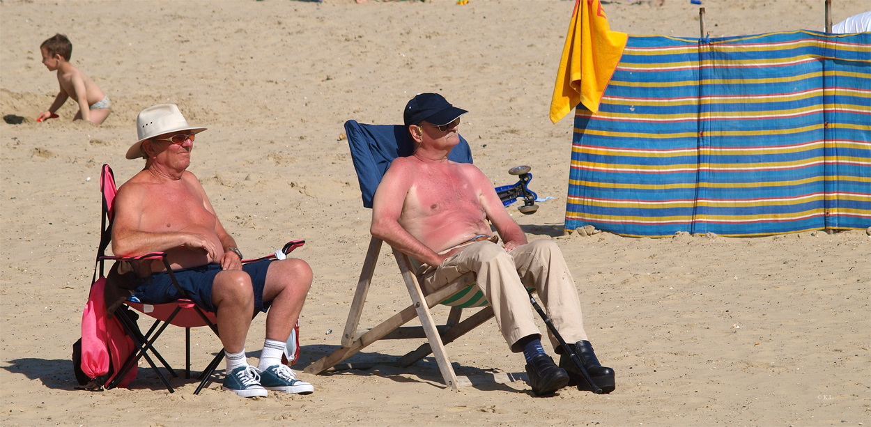 Der Engländer am Strand ...