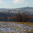 Der erste Herbstschnee im Osterzgebirge, den es am Sonnabend Morgen...