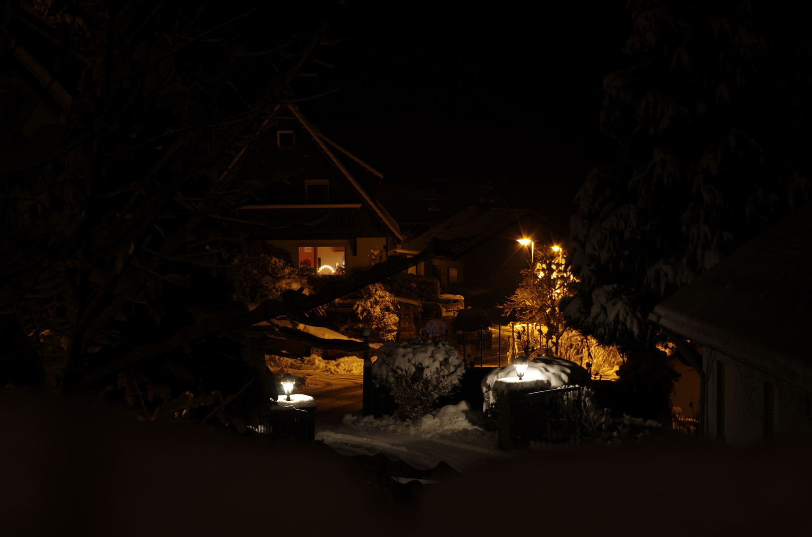 Der erste Schnee am Abend