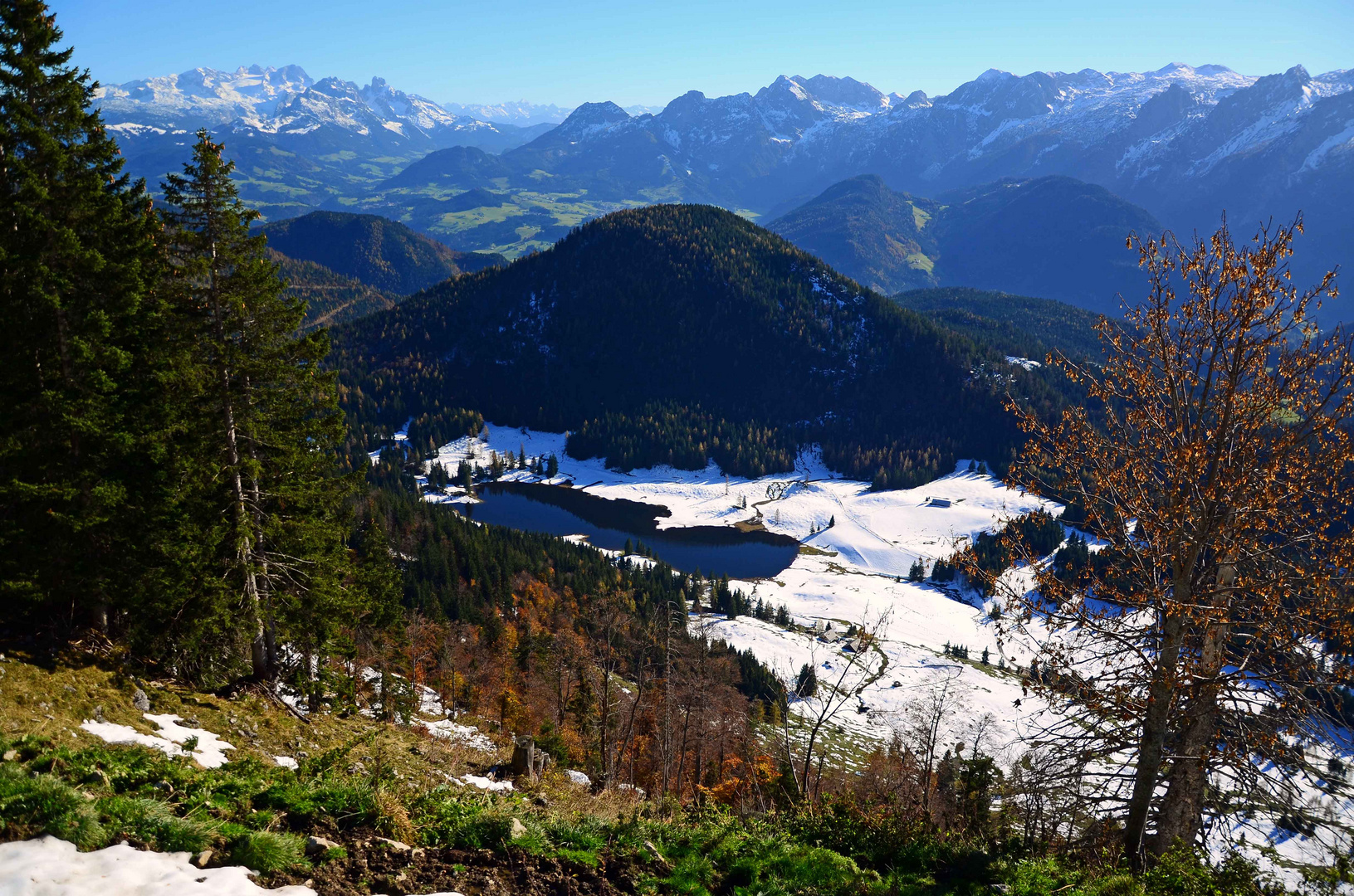 Der erste Schnee am Seewaldsee