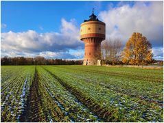 Der erste Schnee am Wasserturm Mittweida...