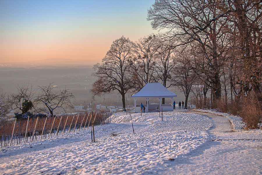 Der erste Schnee an der Bergstraße