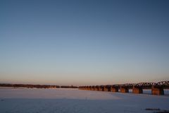 der erste Schnee an der Elbe