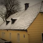 Der erste Schnee auf meinem Naturschieferdach 11.12.2018