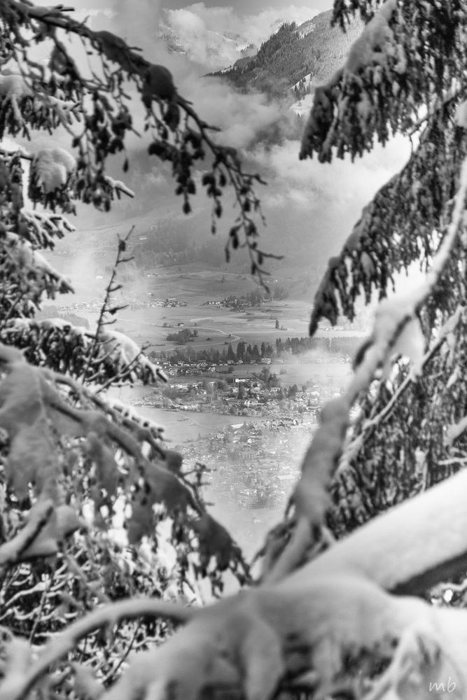 Der erste Schnee, Blick nach Oberstdorf