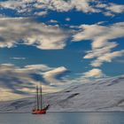 Der erste Schnee in der Skansbukta, Spitzbergen