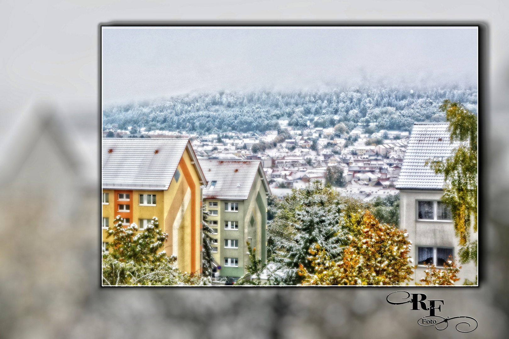 Der erste Schnee in diesem Herbst in Heiligenstadt