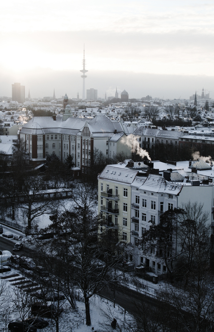 Der erste Schnee in Hamburg