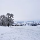    Der erste Schnee mit Blick über die Hohenloher Ebene 