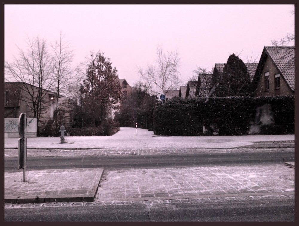 der erste zaghafte Schneefall.