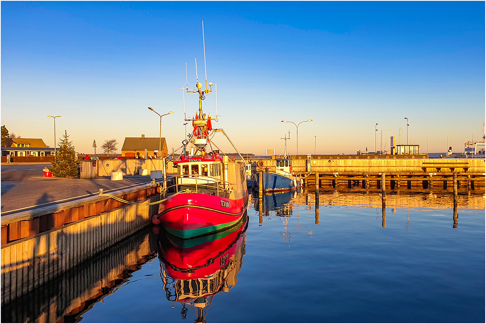 Der Fährhafen von der Insel Fur in Dänemark