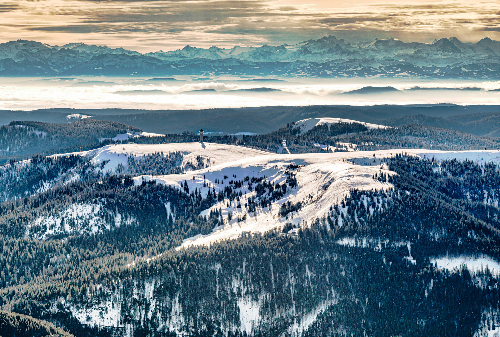 Der Feldberg uim Schwarzwald im Dezember 2020 