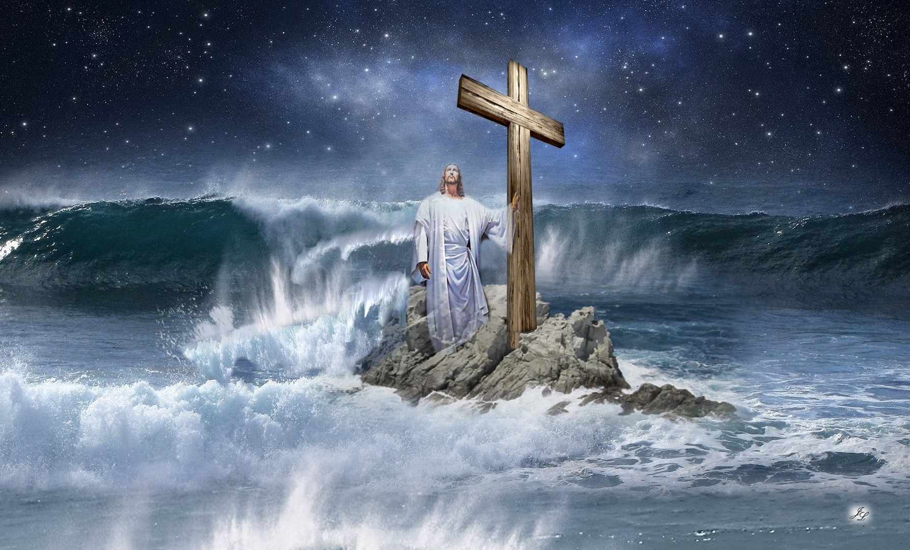 Der Fels in der Brandung Foto & Bild ostern, composing, digiart