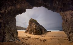 Der Felsen am Strand