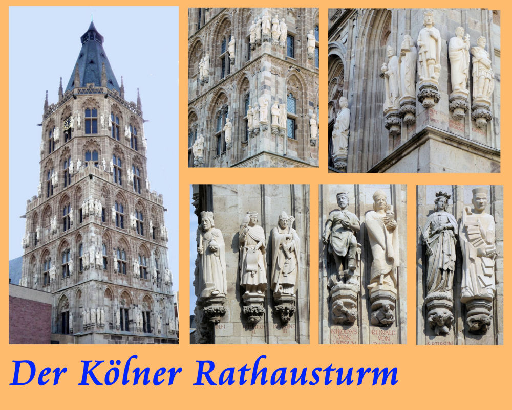 Der figurenreiche Kölner Rathausturm