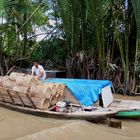 Der Fischer im Mekongdelta. Vietnam