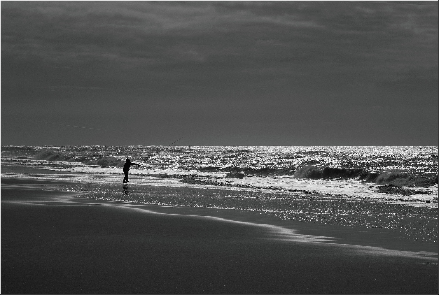 Der Fischermann und das Meer sind nicht trennbare Freunde