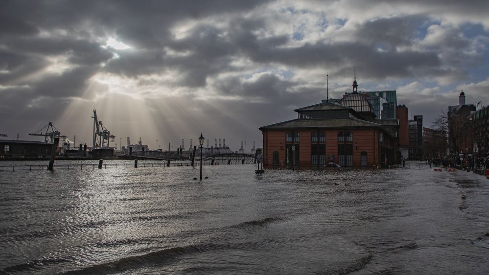 Der Fischmarkt bei Sturmflut