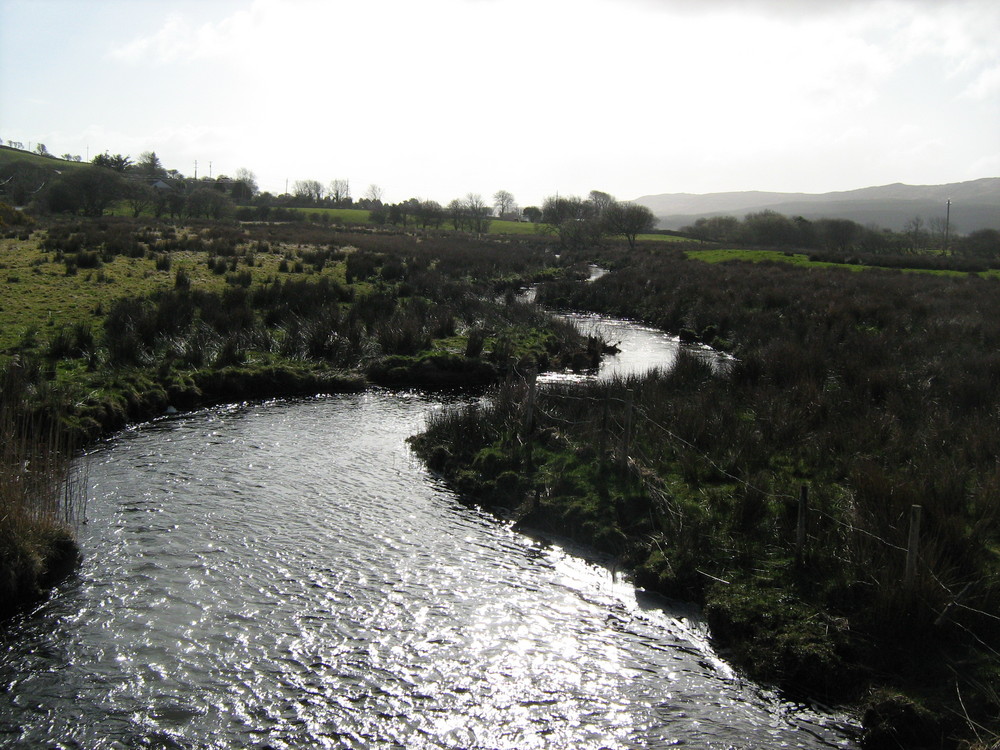 der flusslauf von der Bruecke aus