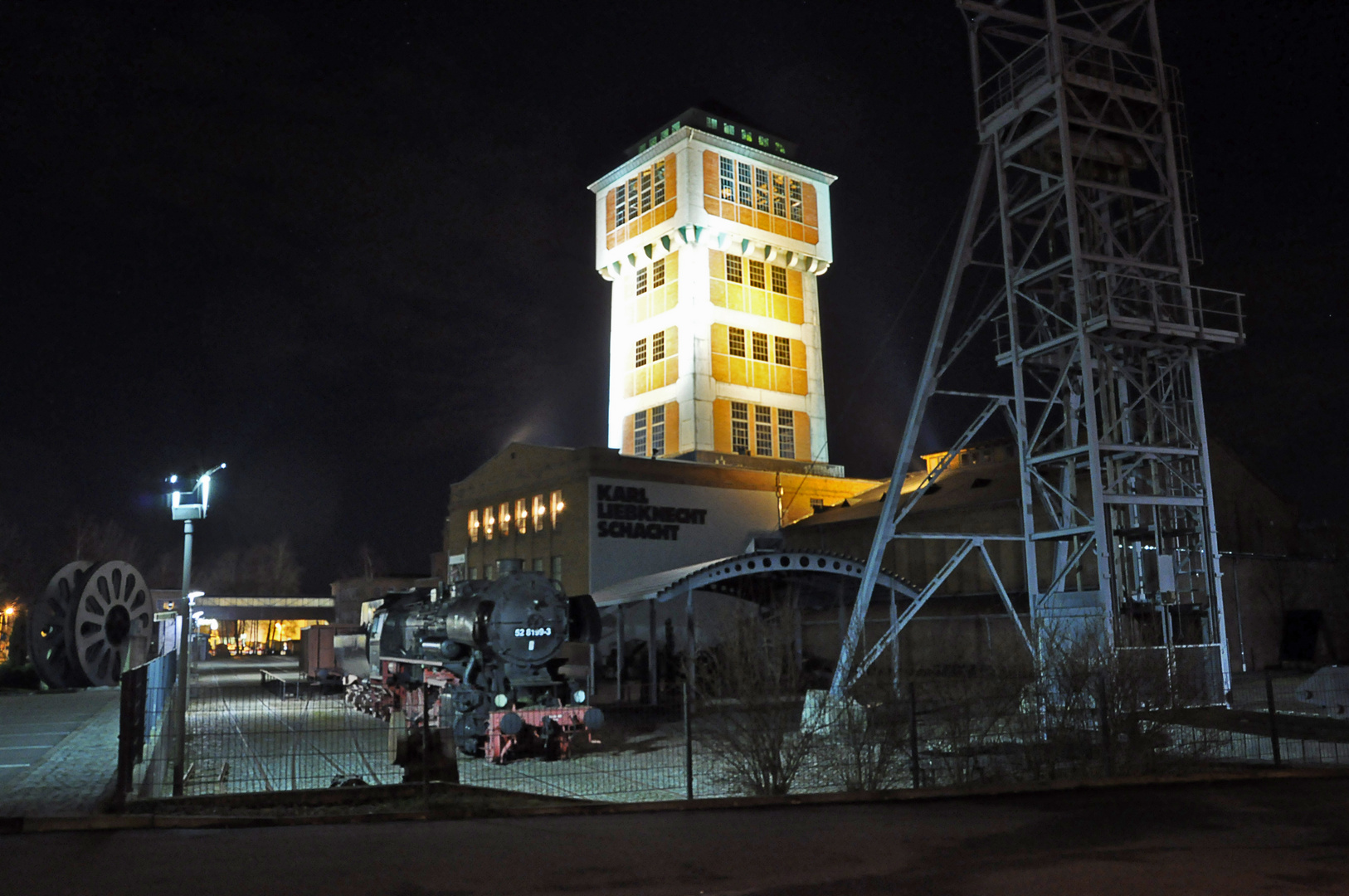 Der Förderturm des Bergbaumuseums im erzgebirgischen Oelsnitz