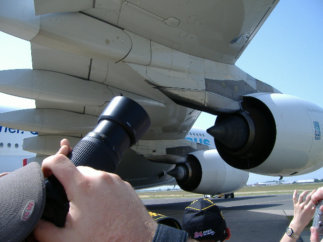 Der Fotograf am Airbus A380.