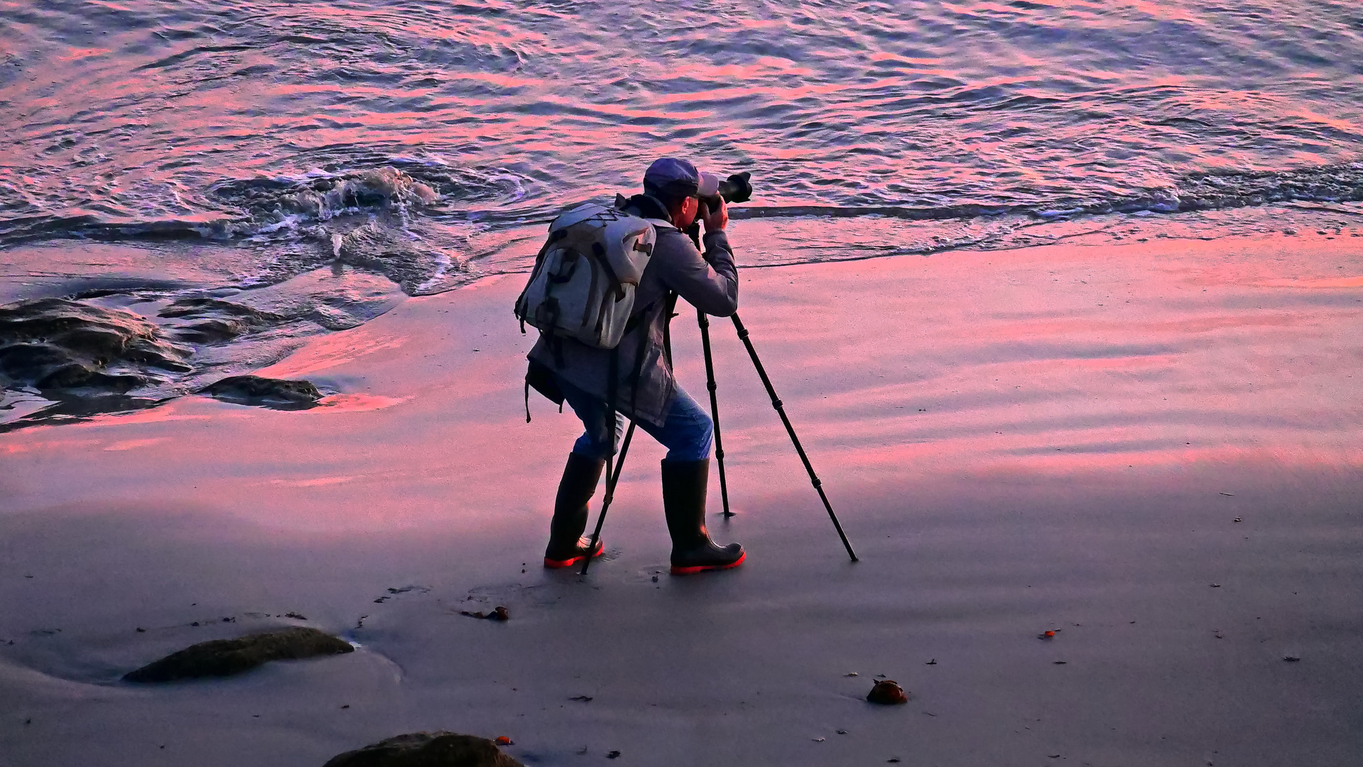 Der Fotograf im Abendrot