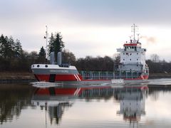 Der Frachter GRACHTBORG auf dem Nord-Ostsee-Kanal.