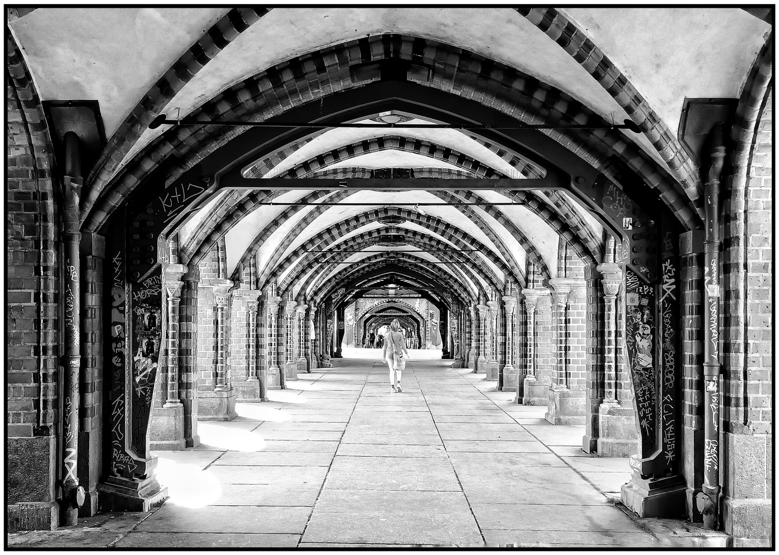 Der Fußgängerübergang der Oberbaumbrücke