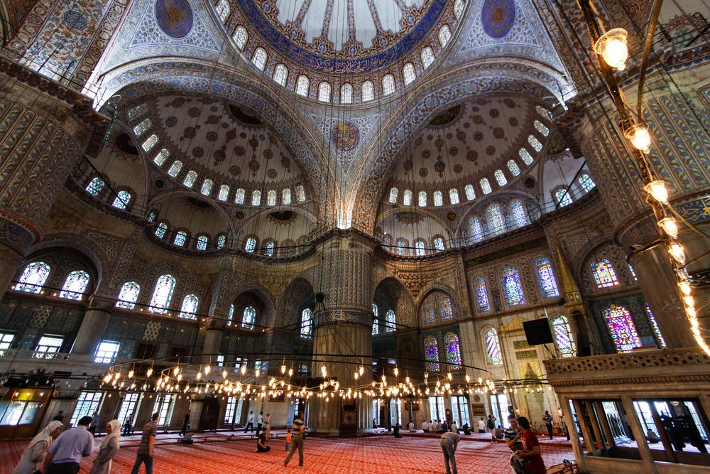 Der Gebetsraum der Blauen Moschee I...