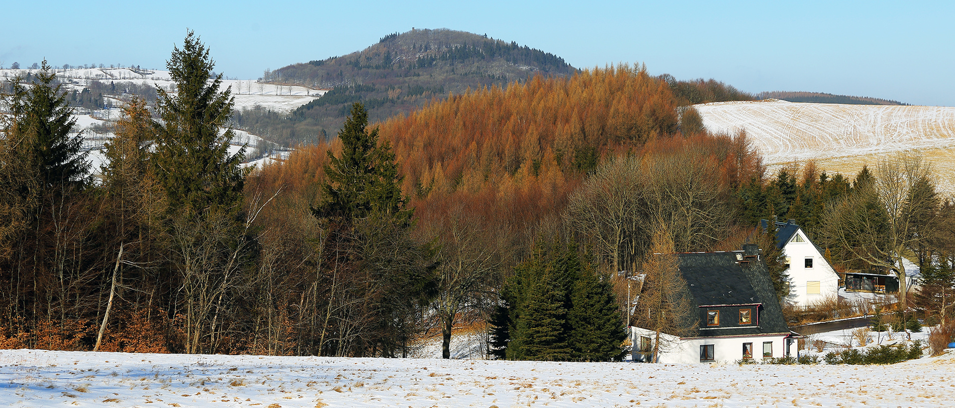 Der Geisingberg eines der Wahrzeichen vom Wintersportort...