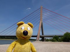 Der gelbe Bär an der Fleher Brücke