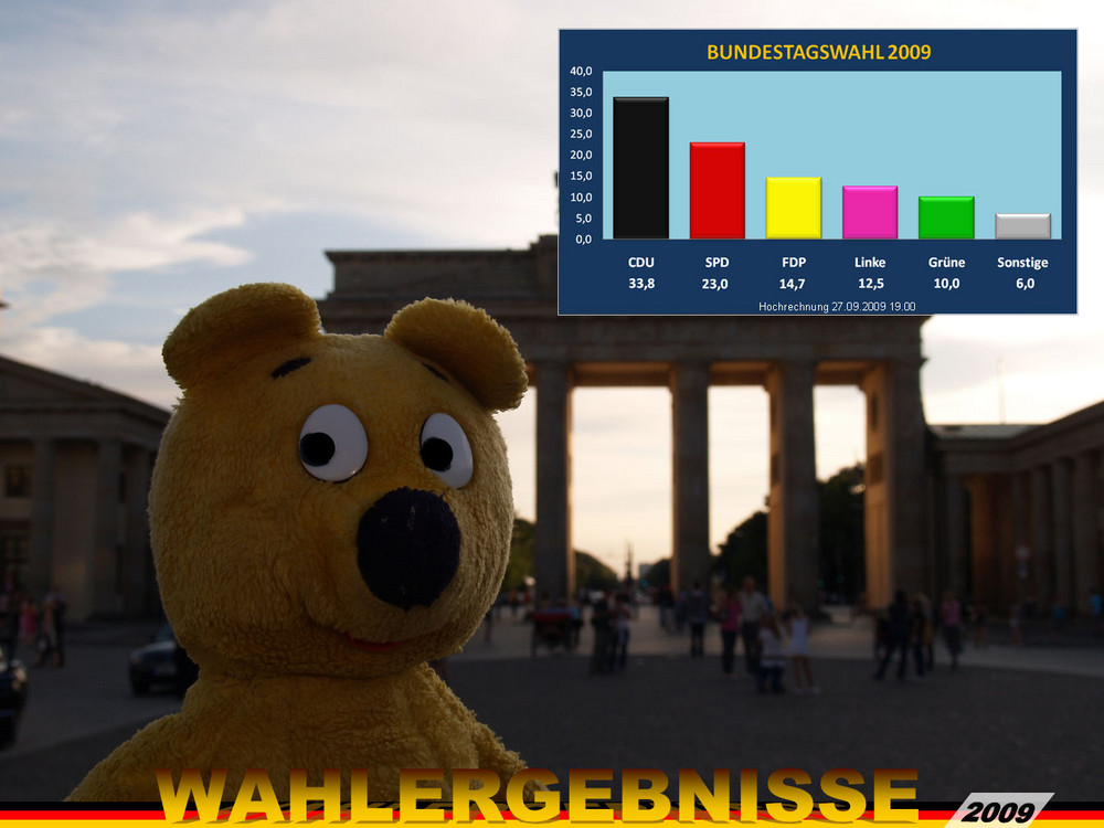 Der gelbe Bär empfiehlt - Wählen gehen >WAHLERGEBNISSE<