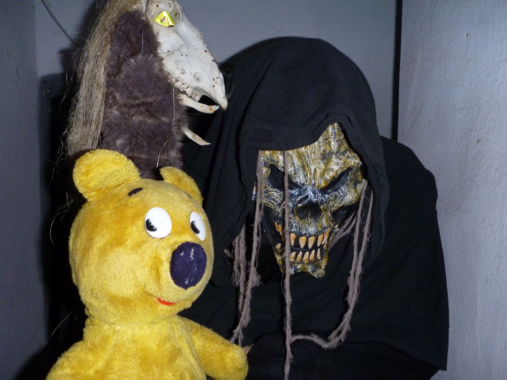 Der gelbe Bär Halloween 2010...und noch ein komisches Wesen.