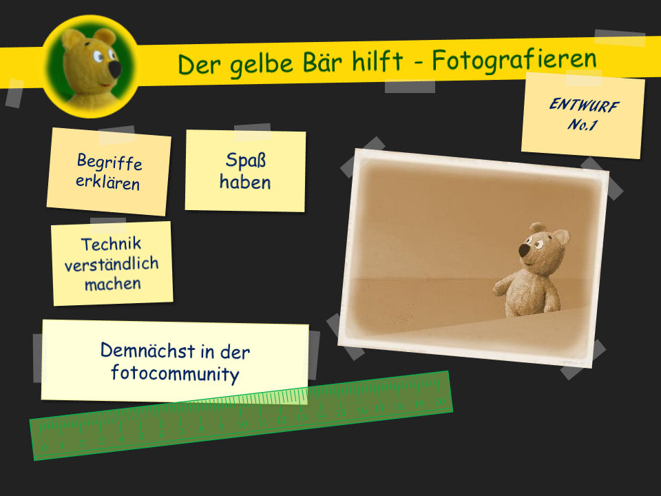 Der gelbe Bär hilft - Fotografieren (Ankündigung)