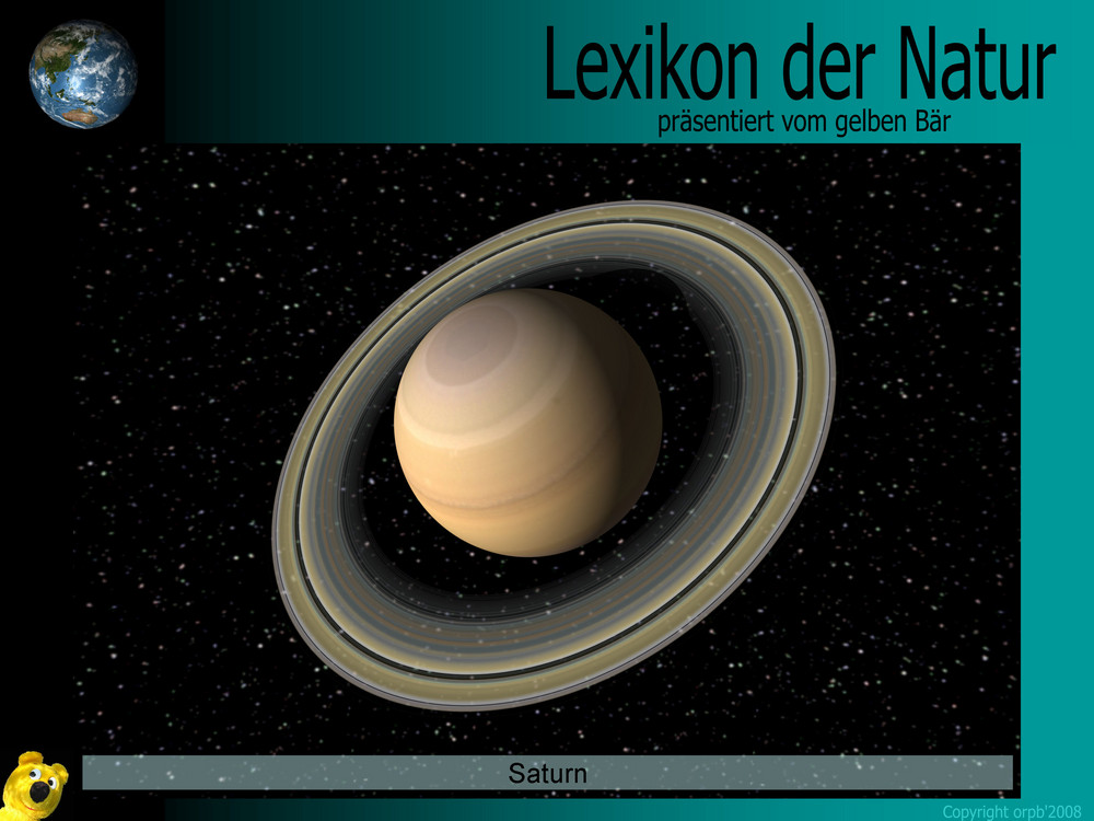 Der gelbe Bär Naturlexikon - Planeten - Saturn