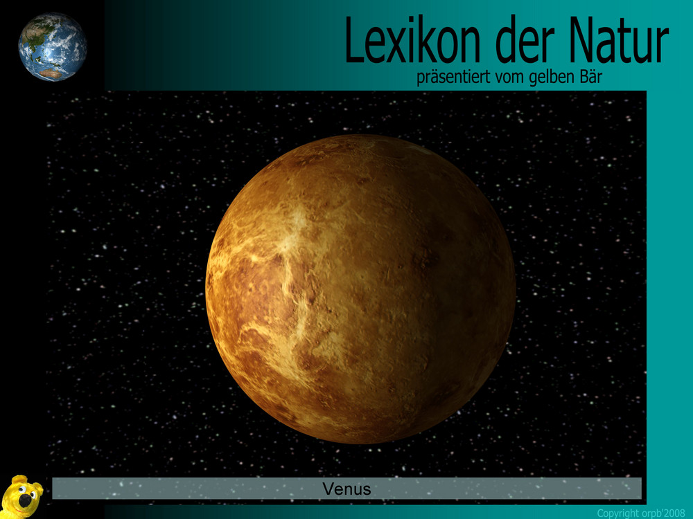 Der gelbe Bär Naturlexikon - Planeten - Venus