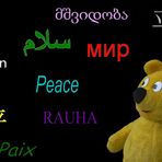 Der gelbe Bär wünscht allen Menschen Frieden