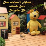 Der gelbe Bär wünscht einen svhönen 3. Advent