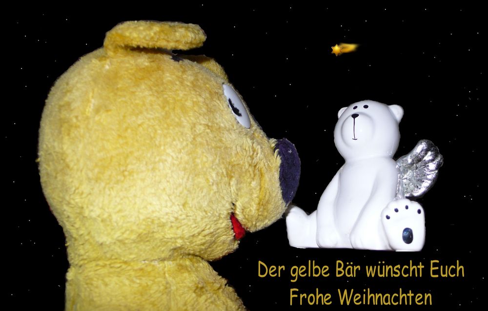 Der gelbe Bär wünscht Euch Frohe Weihnachten