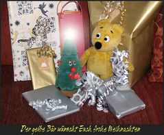 Der gelbe Bär wünscht Euch frohe Weihnachten